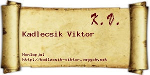 Kadlecsik Viktor névjegykártya