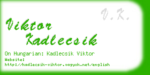 viktor kadlecsik business card